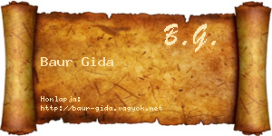 Baur Gida névjegykártya